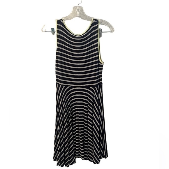 Olive & Oak blue and gray striped fit and flare dress - Picture 2 of 6